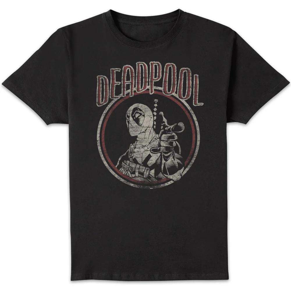 Marvel Deadpool Vintage Circle Men's T-Shirt - Black - S Image 1