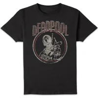 Marvel Deadpool Vintage Circle Men's T-Shirt - Black - undefined undefined