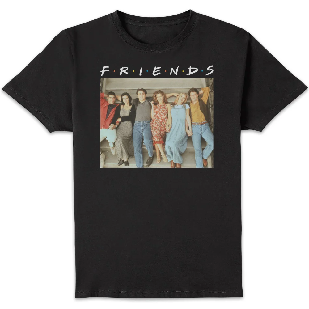 Friends Retro Character Shot Men's T-Shirt - Black - S Image 1