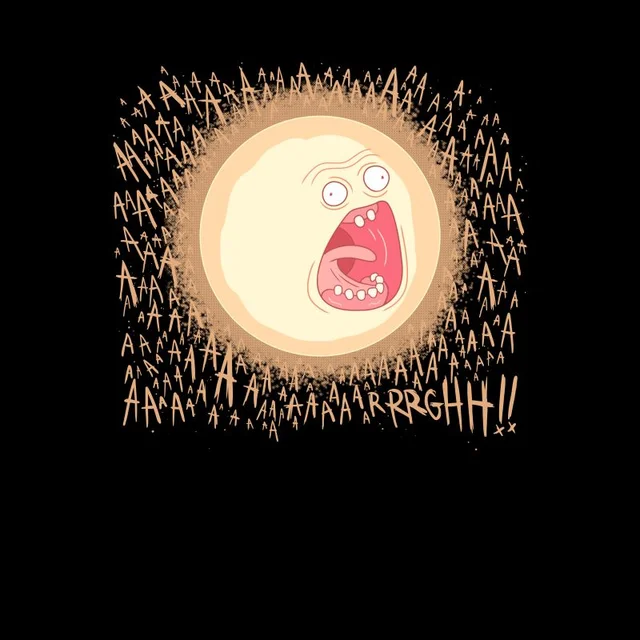 Rick and Morty Screaming Sun Men's T-Shirt - Black