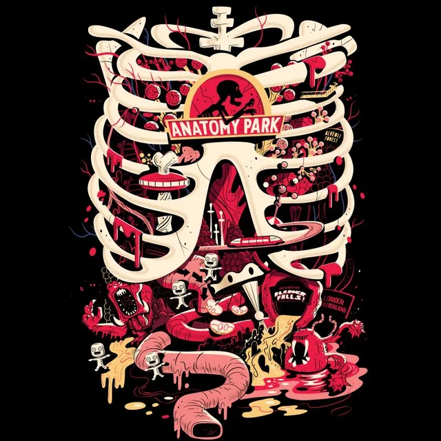 Rick and Morty Anatomy Park Men's T-Shirt - Black
