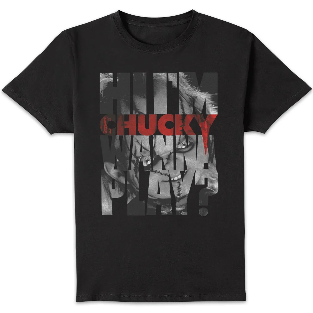 Chucky Typographic Men's T-Shirt - Black - S Image 1