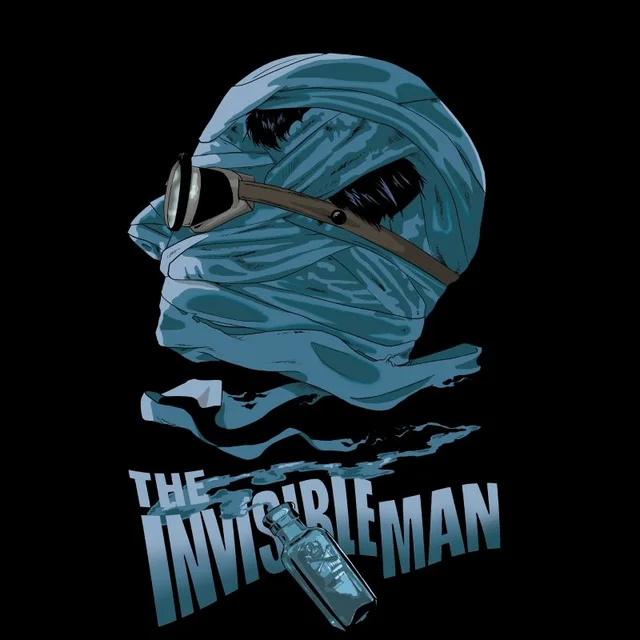 Universal Monsters The Invisible Man Illustrated Men's T-Shirt - Black