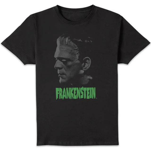 Universal Monsters Frankenstein Greyscale Men's T-Shirt - Black