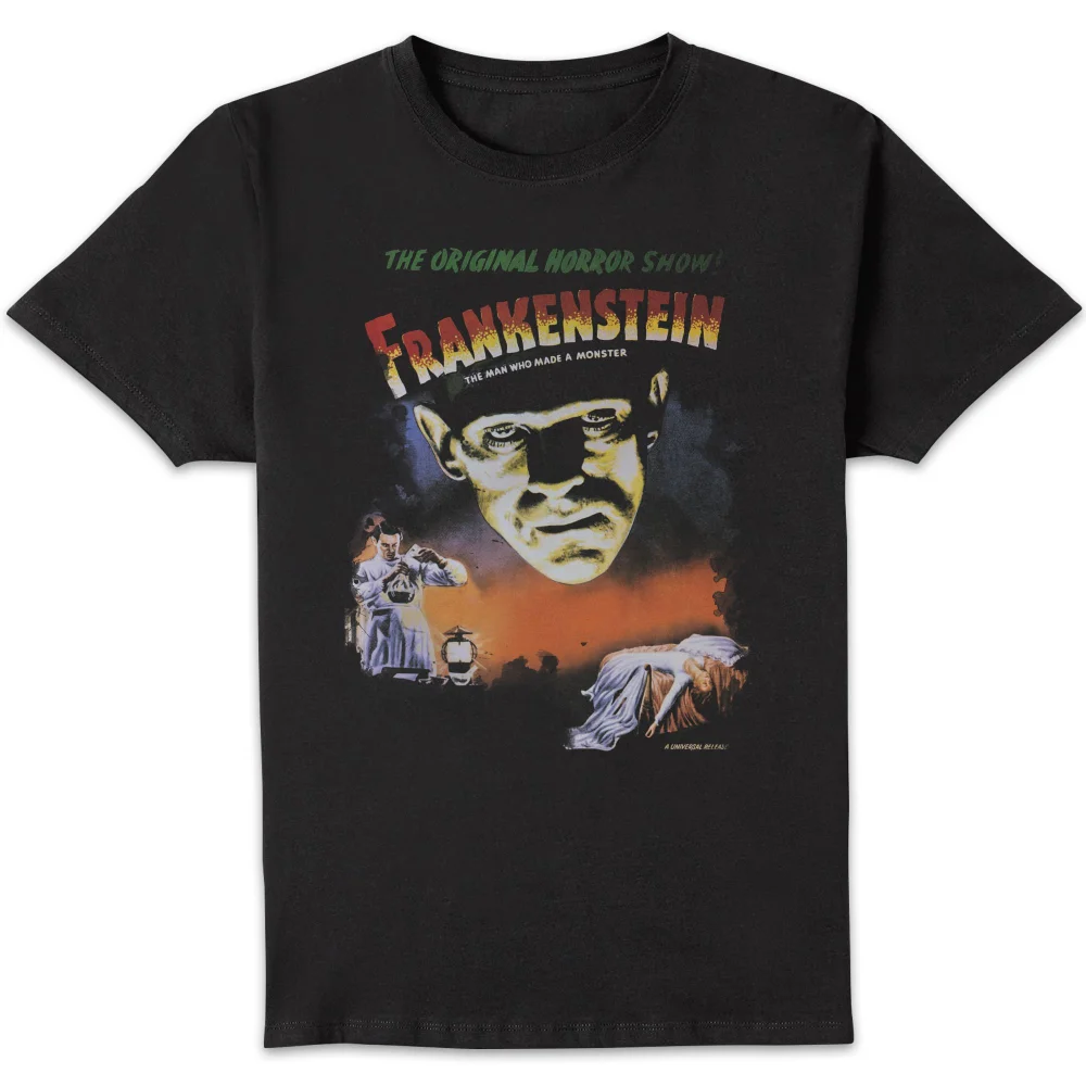 Universal Monsters Frankenstein Vintage Poster Men's T-Shirt - Black - S Image 1