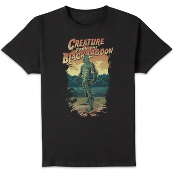 Universal Monsters Creature From The Black Lagoon Illustrated Men's T-Shirt - Black