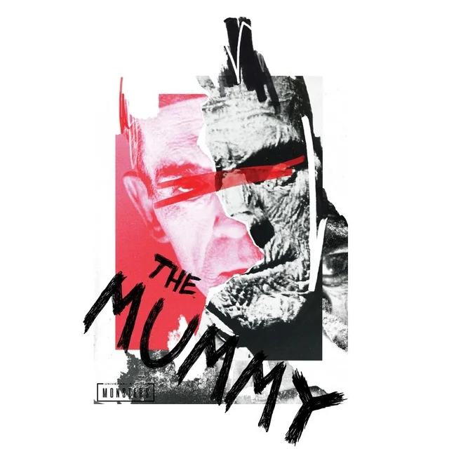 Universal Monsters The Mummy Collage Men's T-Shirt - White