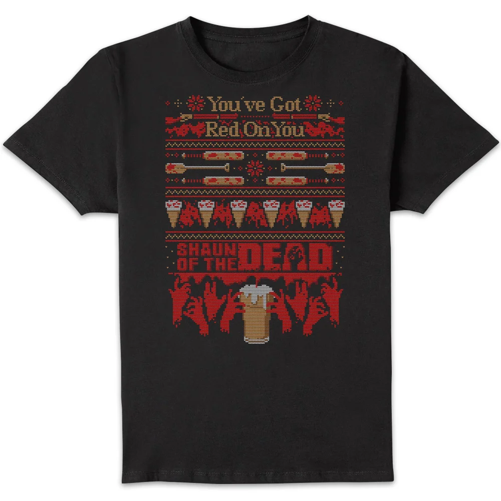 Shaun Of The Dead You've Got Red On You Christmas Men's T-Shirt - Black - S Image 1