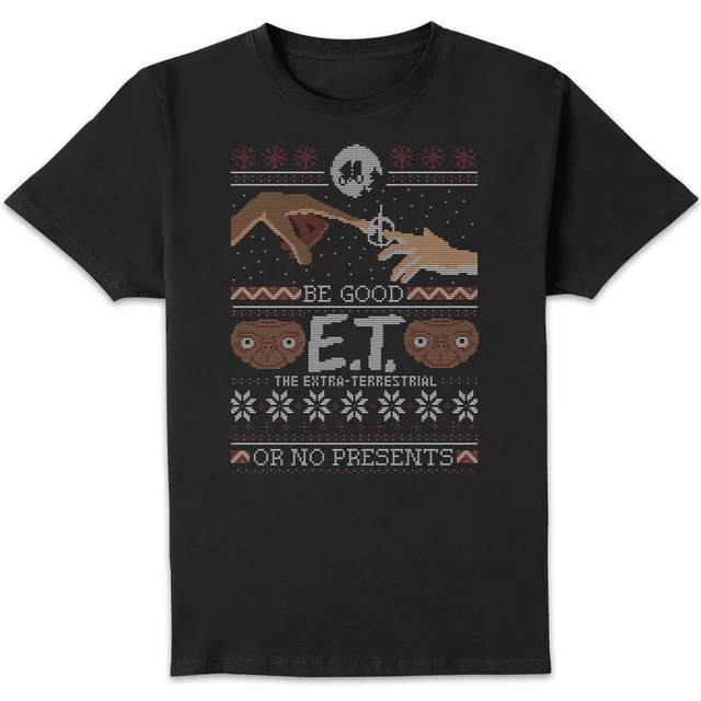 E.T. the Extra-Terrestrial Be Good or No Presents Men's T-Shirt - Black