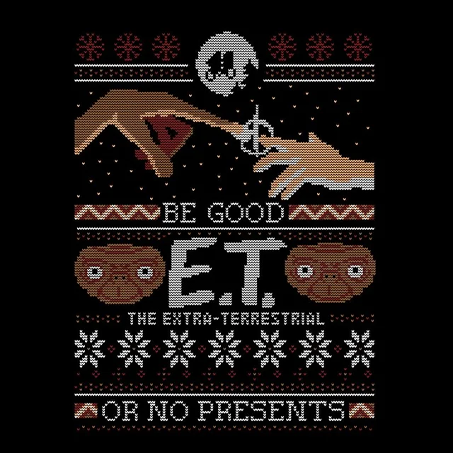 E.T. the Extra-Terrestrial Be Good or No Presents Men's T-Shirt - Black