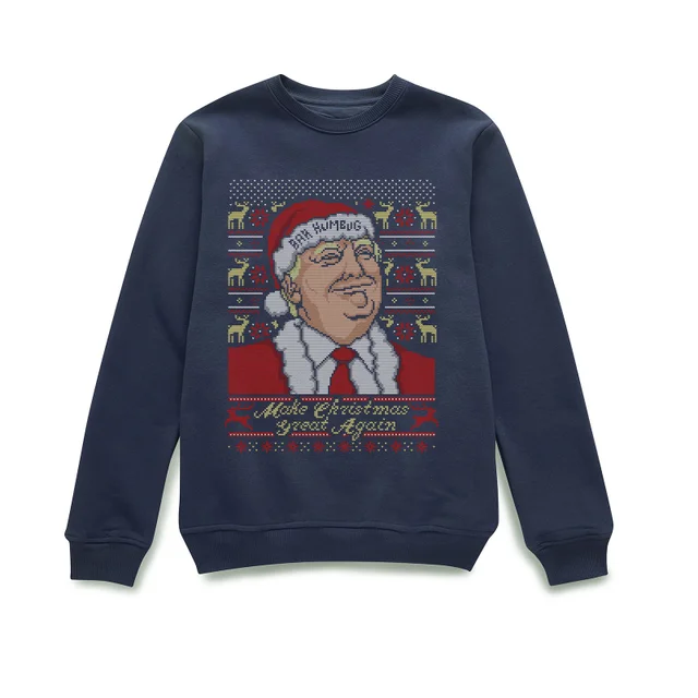 Make Christmas Great Again Donald Trump Christmas Jumper - Navy