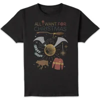 Harry Potter All I Want Men's Christmas T-Shirt - Black - undefined undefined