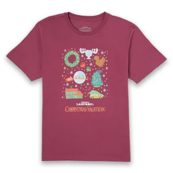 National Lampoon Griswold Christmas Starter Pack Men's Christmas T-Shirt - Burgundy