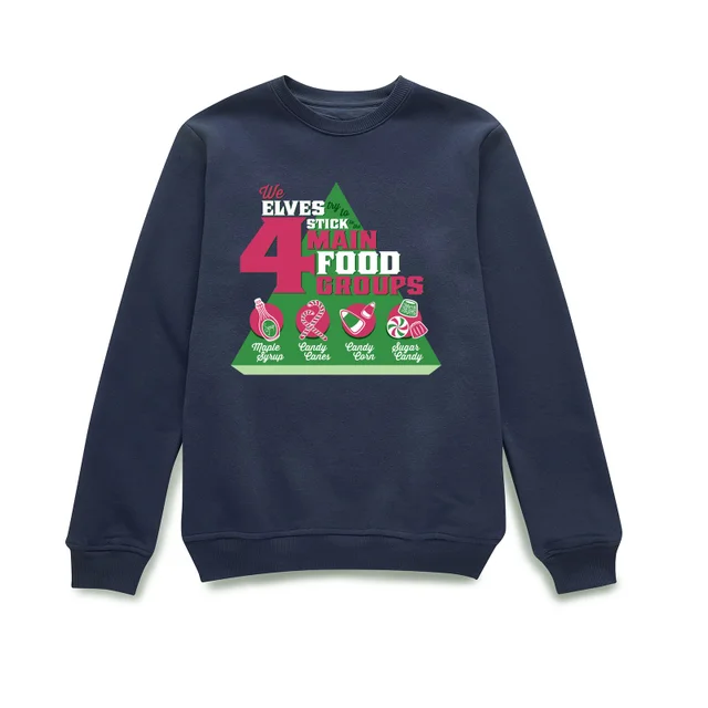 Elf Food Groups Christmas Jumper - Navy