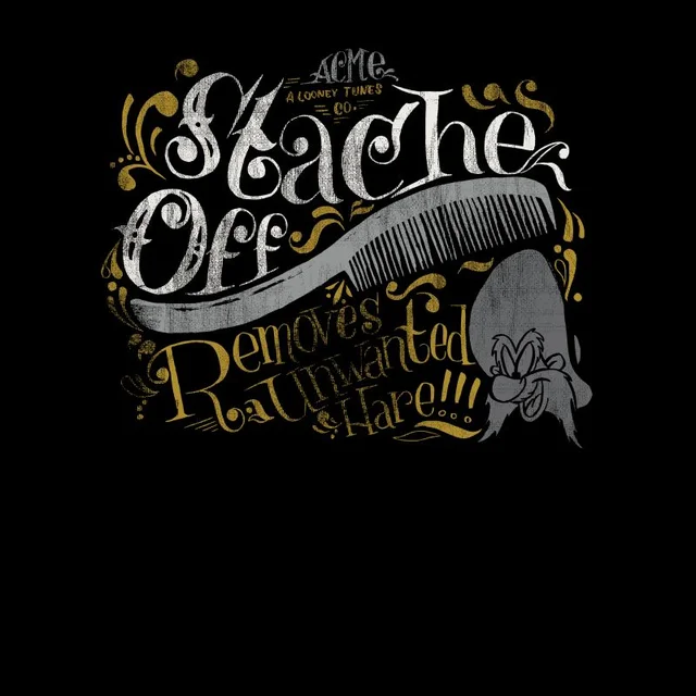 Looney Tunes ACME 'Stache Off Men's T-Shirt - Black