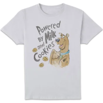 Scooby Doo Powered By Milk And Cookies Men's T-Shirt - White