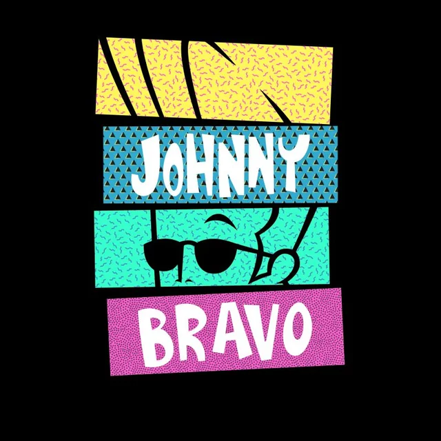 Cartoon Network Spin-Off Johnny Bravo 90's Slices T-Shirt - Black