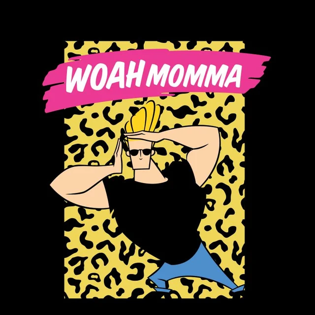 Johnny Bravo Woah Momma Men's T-Shirt - Black