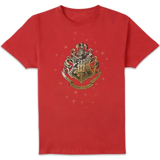 Harry Potter Star Hogwarts Gold Crest Men's T-Shirt - Red