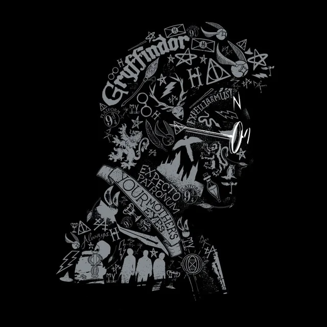 Harry Potter Harry Potter Head Men's T-Shirt - Black