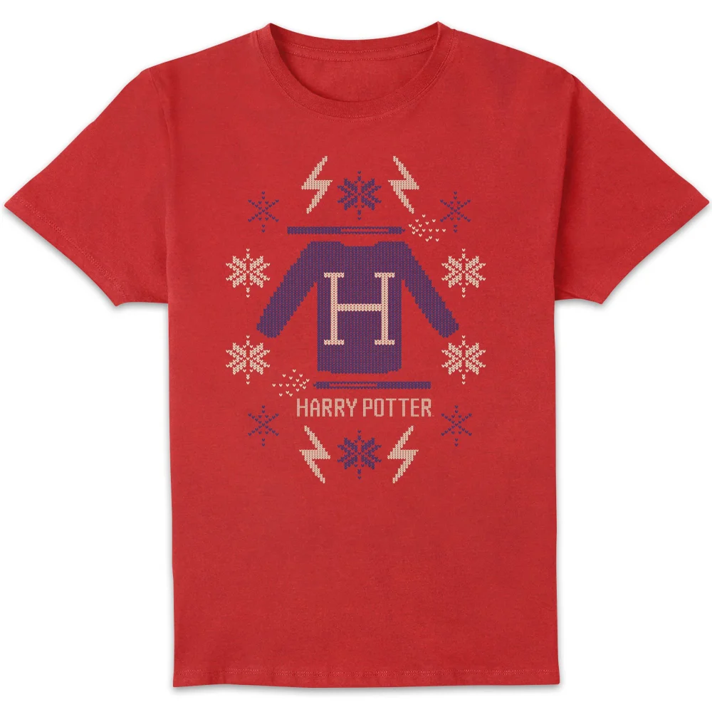 Harry Potter Christmas Sweater Men's T-Shirt - Red - S Image 1
