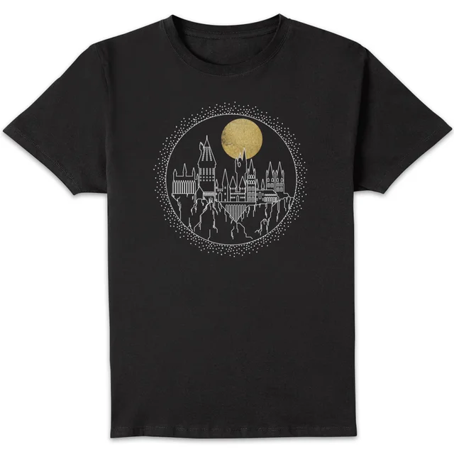 Harry Potter Hogwarts Castle Moon Men's T-Shirt - Black
