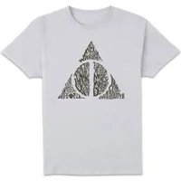 Harry Potter Deathly Hallows Text Men's T-Shirt - White - undefined undefined