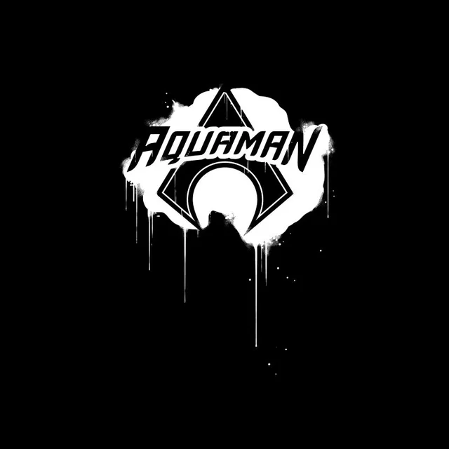 Justice League Graffiti Aquaman Men's T-Shirt - Black