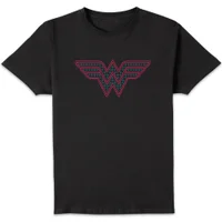 Justice League Wonder Woman Retro Grid Logo Men's T-Shirt - Black - undefined undefined