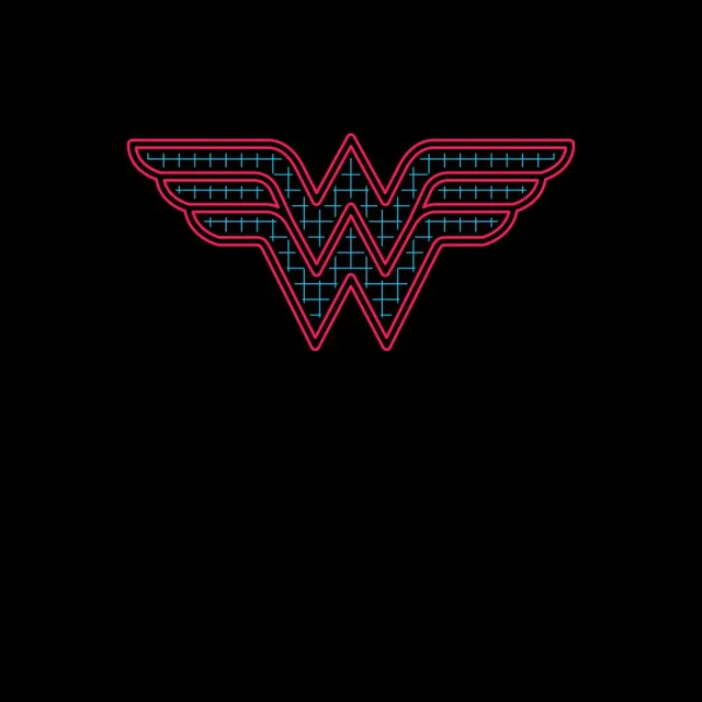 Justice League Wonder Woman Retro Grid Logo Men's T-Shirt - Black