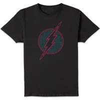 Justice League Flash Retro Grid Logo Men's T-Shirt - Black