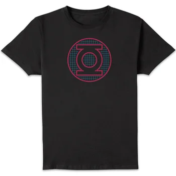 Justice League Green Lantern Retro Grid Logo Men's T-Shirt - Black
