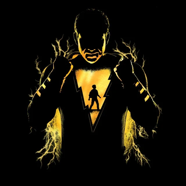 Shazam Lightning Silhouette Men's T-Shirt - Black
