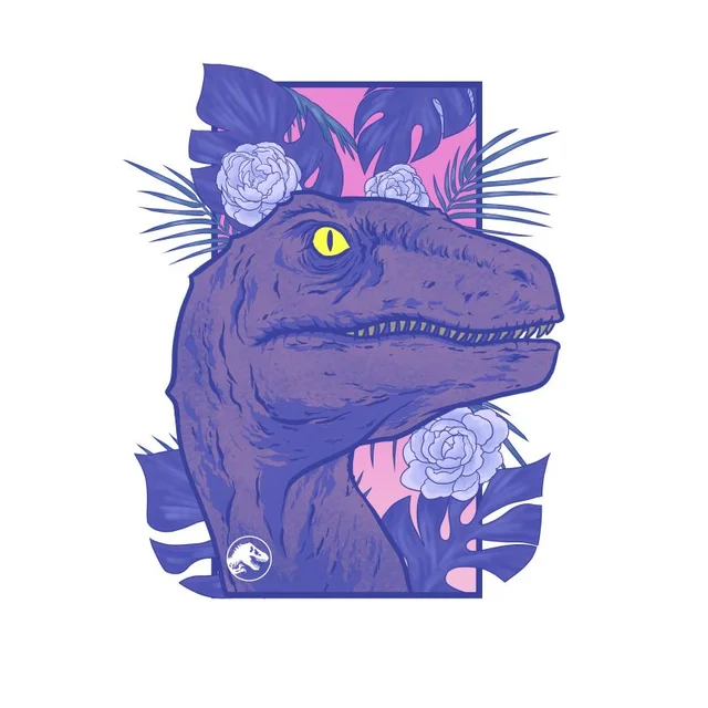 Jurassic Park Primal Floral Raptor T-Shirt - White