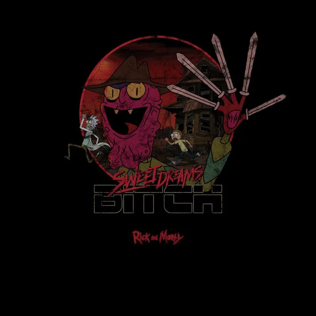 Rick and Morty Get Schwifty Nightmare On Scary Street T-Shirt - Black