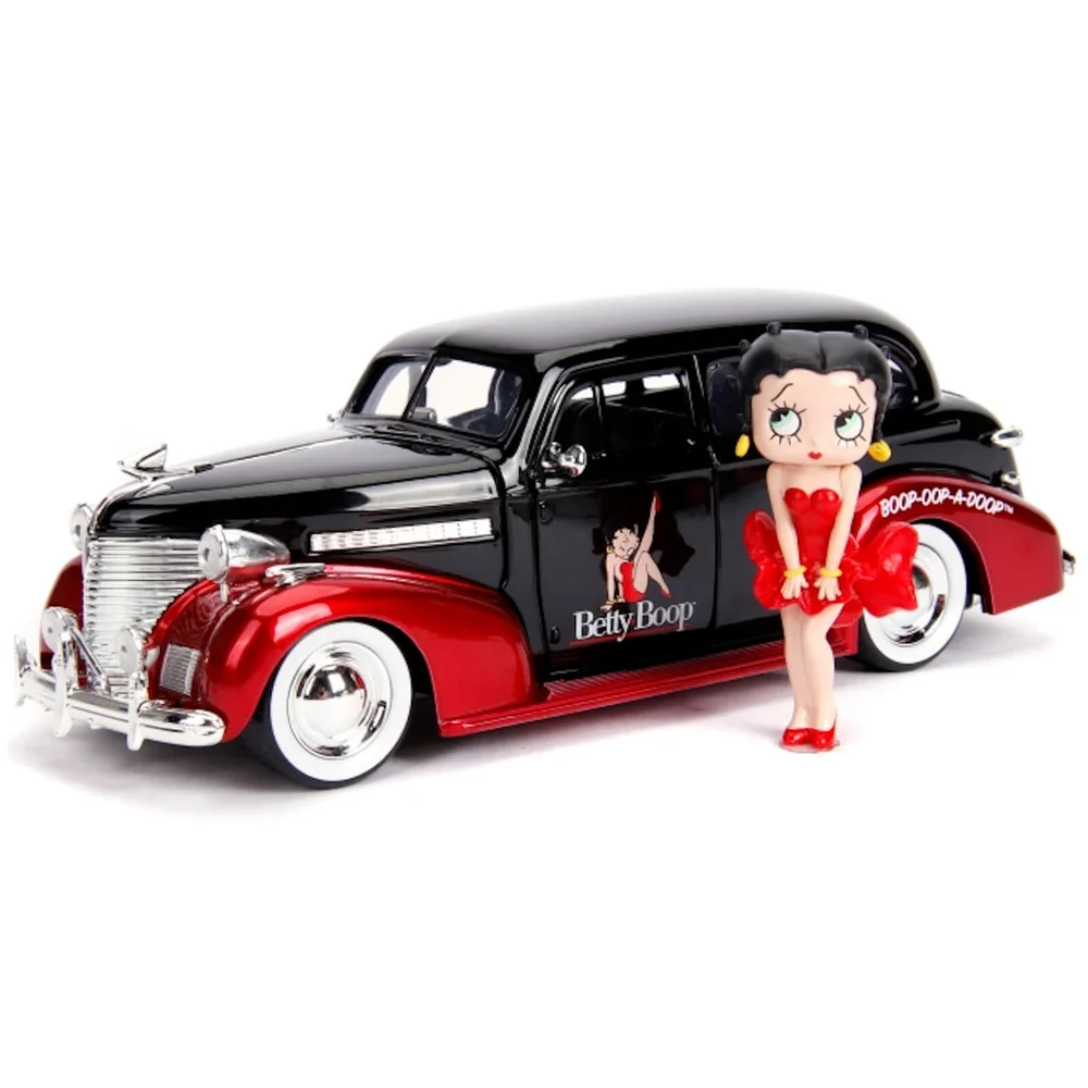 Jada Die Cast Betty Boop 1:24 1939 Chevy Master Deluxe and Betty Boop Figure Image 1