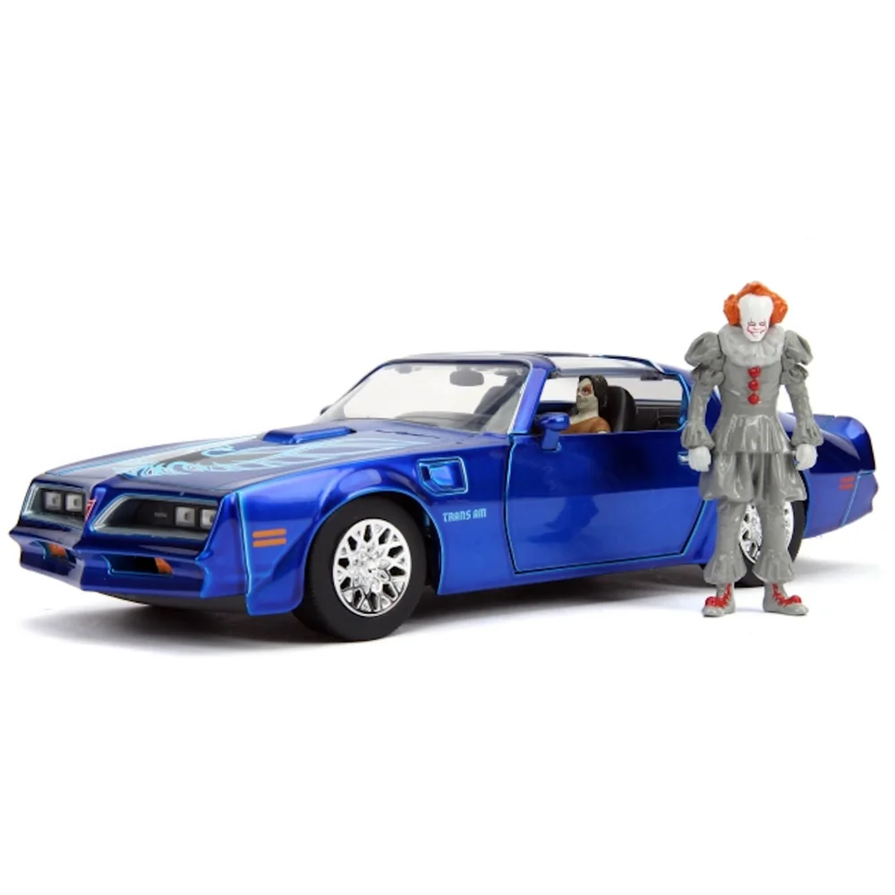 Jada Die Cast IT 1:24 Henry Bower's Pontiac Firebird and Pennywise Figure Image 1