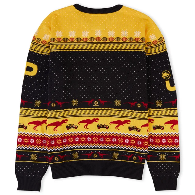Zavvi Exclusive Jurassic Park Christmas Knitted Jumper Yellow