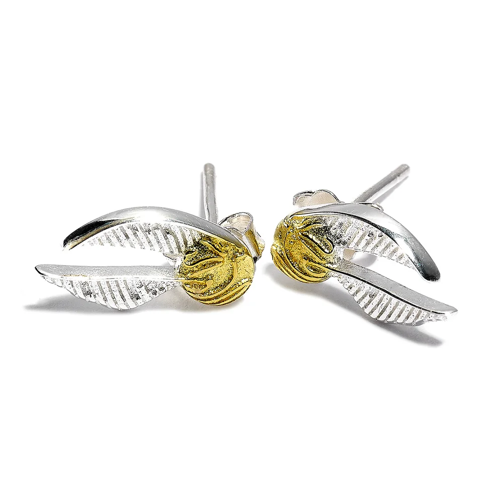 Harry Potter Sterling Silver Golden Snitch Stud Earrings Image 1