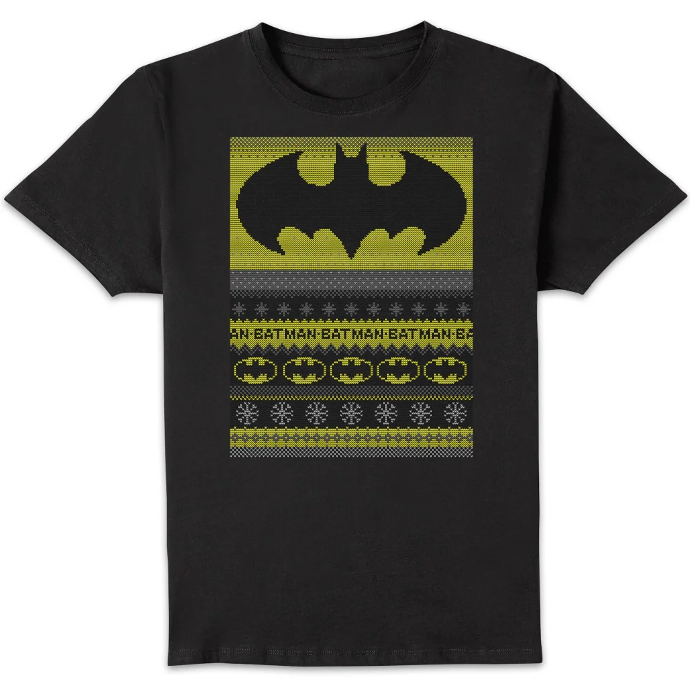 DC Comics Batman Men's Christmas T-Shirt in Black - S Image 1