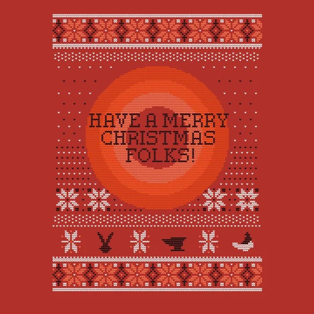 Looney Tunes Knit Men's Christmas T-Shirt - Red