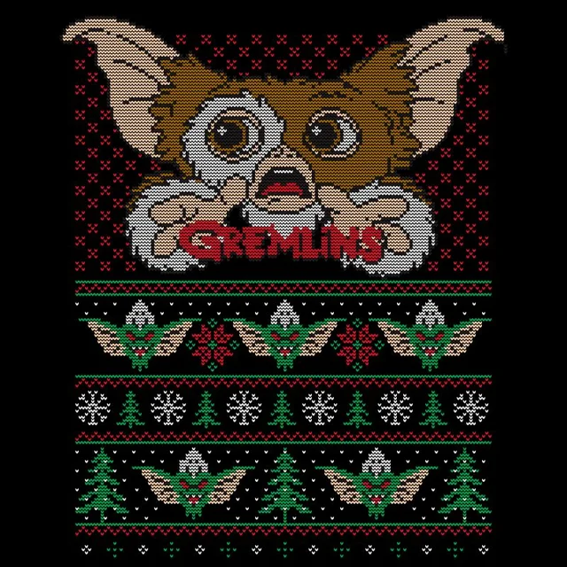 Gremlins Ugly Knit Men's Christmas T-Shirt - Black