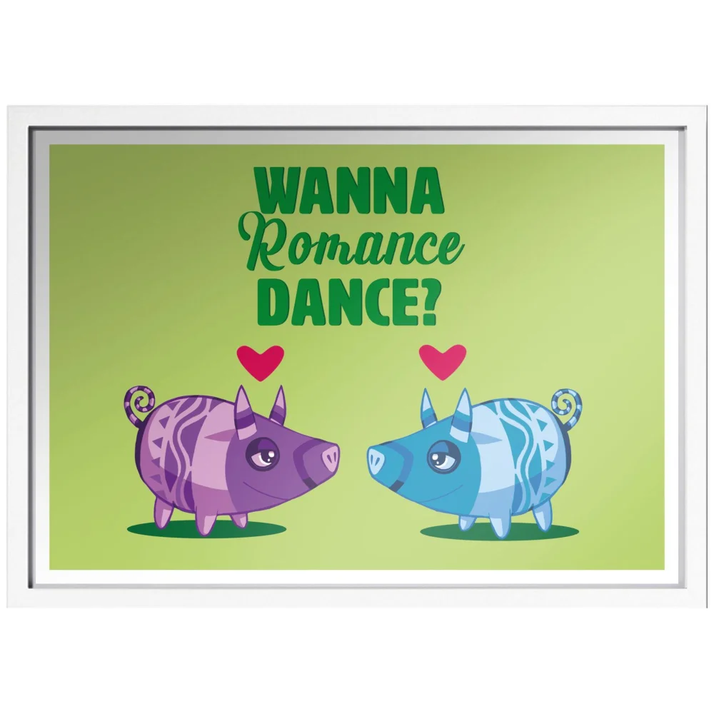 Viva Piñata Wanna Romance Dance Pig Art Print Giclee Art Print - A3 - White Frame Image 1