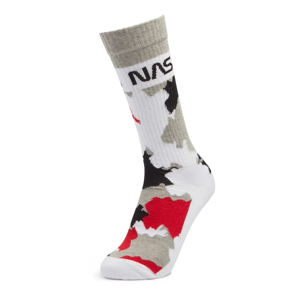 Men's NASA Camo Sports Socks - White - UK 4-7.5 Image 1