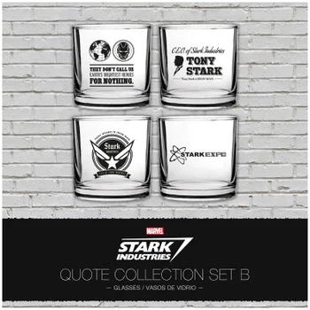 Marvel Iron Man Stark Industries Glass Set 4 pack