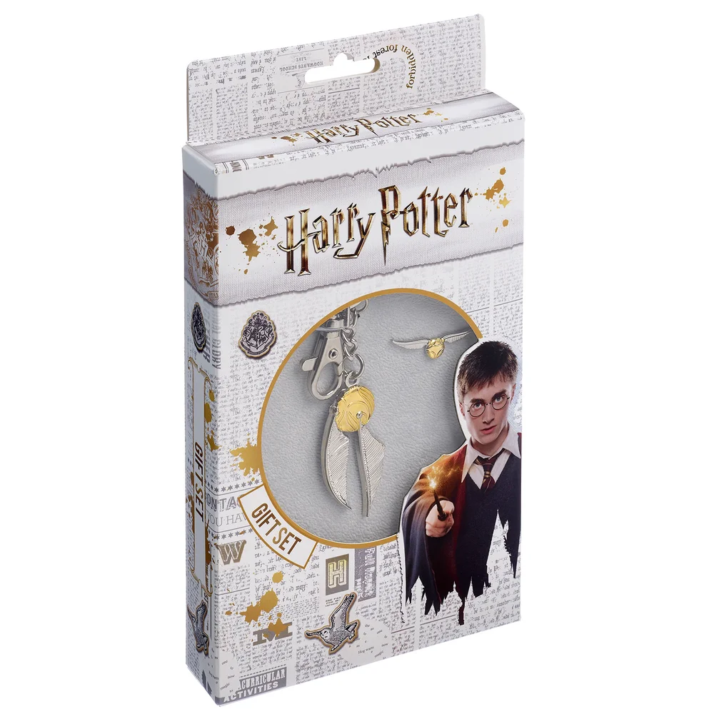 Harry Potter Golden Snitch Keyring and Pin Badge - Silver Image 1