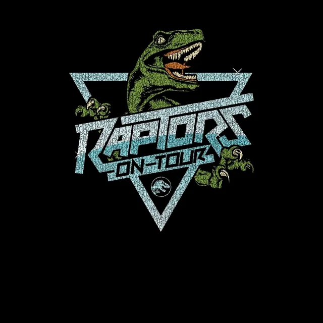 Jurassic Park Raptors On Tour Stroke Men's T-Shirt - Black