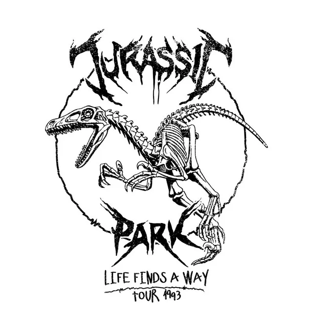 Jurassic Park Raptor Drawn Men's T-Shirt - White