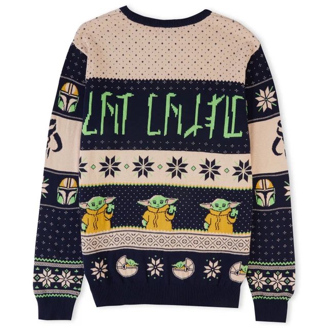 Mandalorian The Child Christmas Knitted Jumper Navy