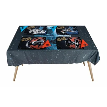Death Star Star Wars Fabric Tablecloth Set (includes 4 Placemats and 4 Napkins)